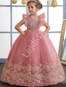 brudno różowa sukienka dla dziewczynki