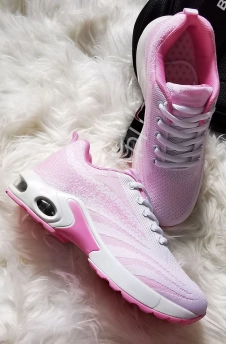 Różowo białe adidasy, sportowe buty ombre