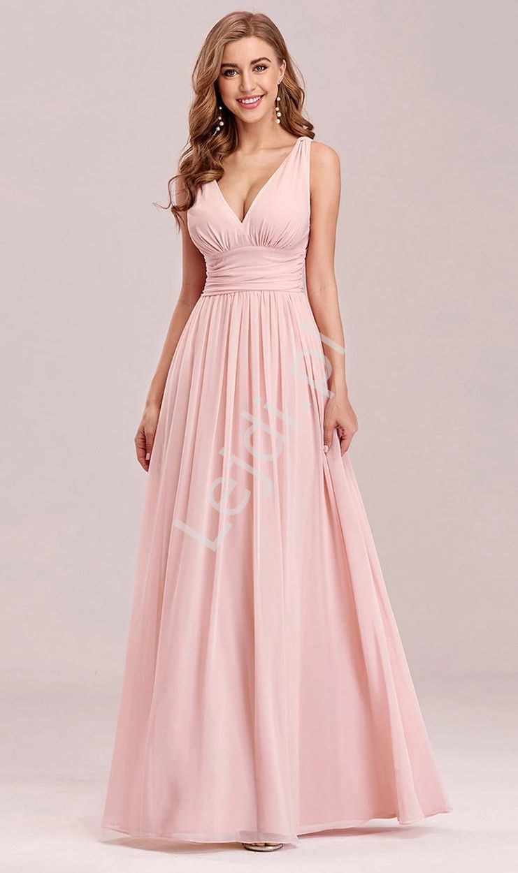 różowa suknia dla druhny, na studniówkę, na wesle.