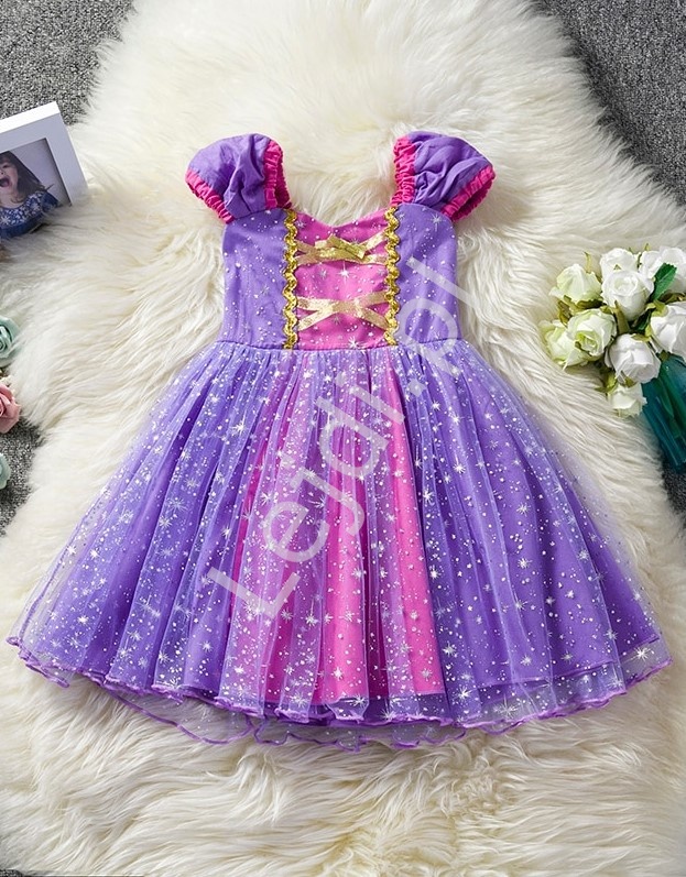 Sukienka księżniczka Roszpunka na bal karnawałowy, przebranie dla dziewczynki 421