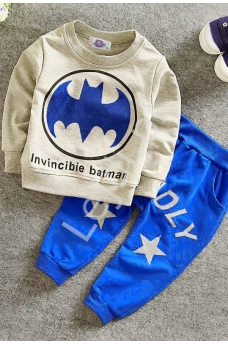 Szaro niebieski dres dla chłopca z logo Batmana