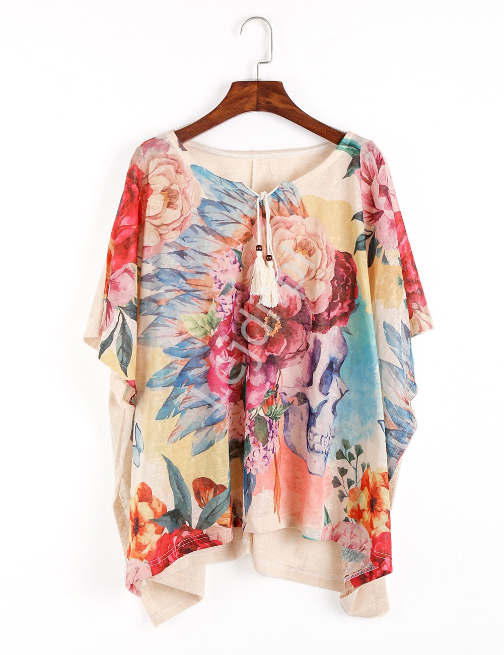 Szyfonowa kwiatowa narzutka, kimono, bluzka