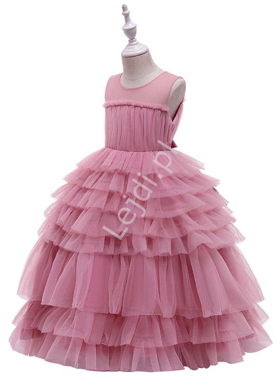 Tiulowa sukienka dla dziewczynki na wesele, na bal 