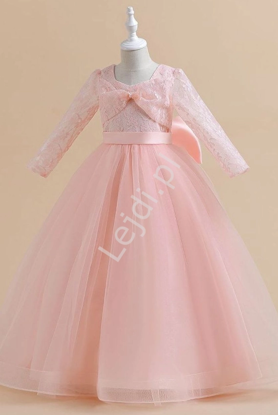 Tiulowa sukienka dla dziewczynki w jasno różowym kolorze LP-322