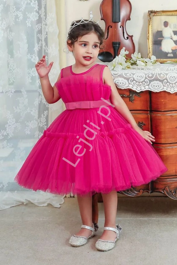Tiulowa sukienka dla dziewczynki w kolorze fuksji 2099