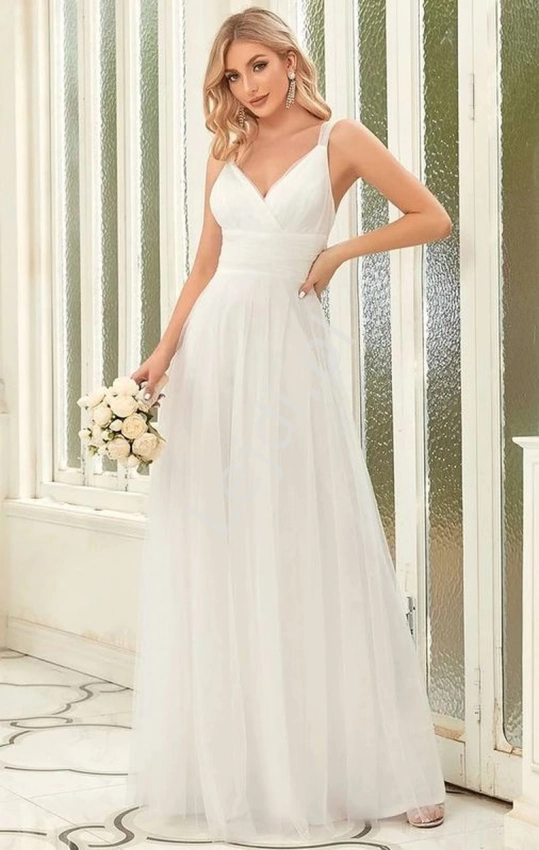 Tiulowa sukienka ślubna w kolorze cream 7303