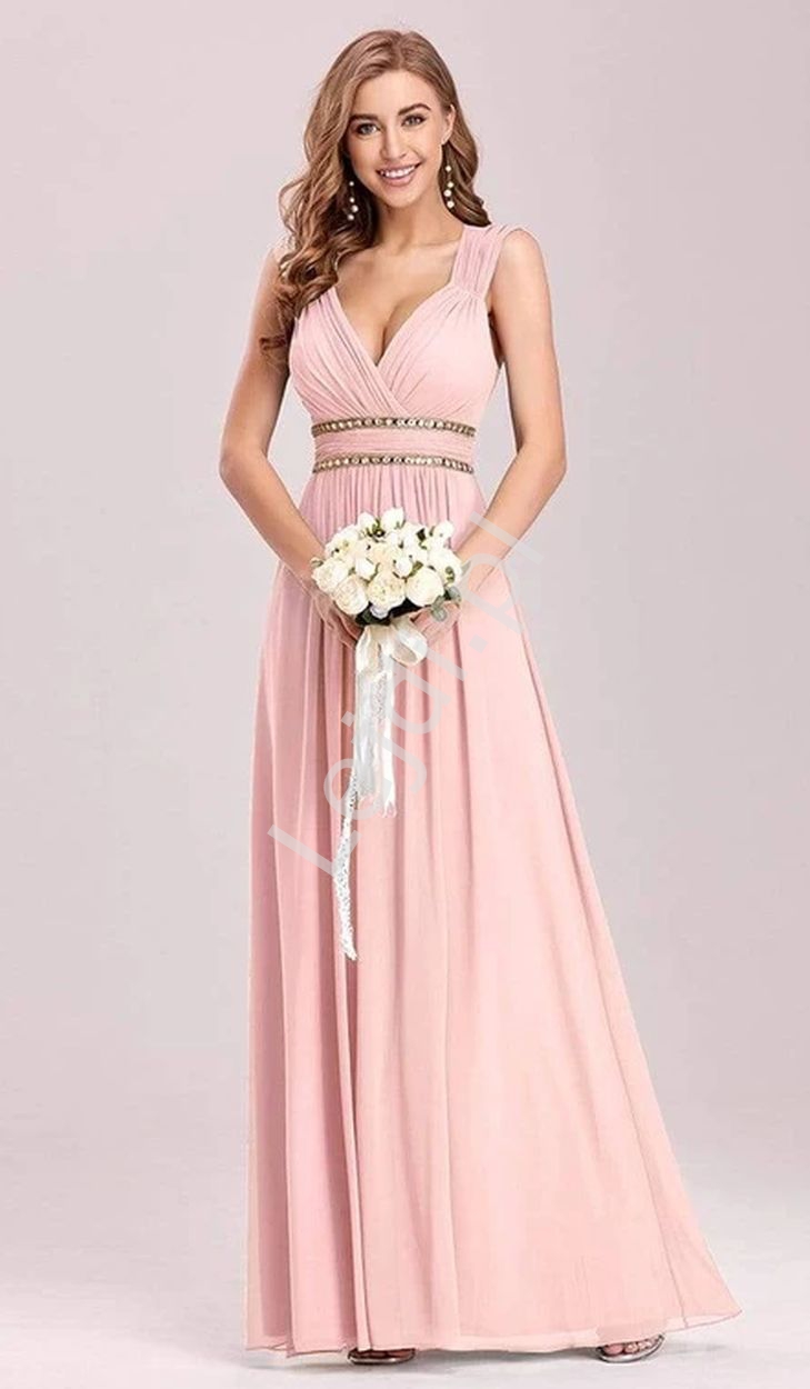 różowa wieczorowa suknia na wesele
