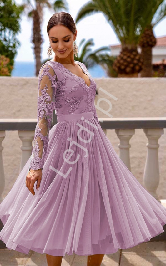 Zachwycająca sukienka midi w kolorze pustynnego różu, Rene