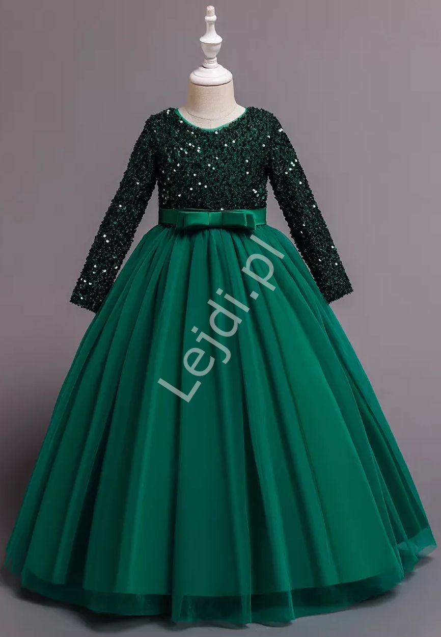 Zielona sukienka dla dziewczynki na bal, na wesele